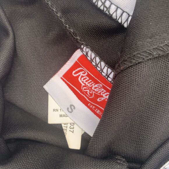 Rawlings Baseball Pant Adult Small Black Gathered Bottom Snap/Zipper‎ - Picture 2 of 5